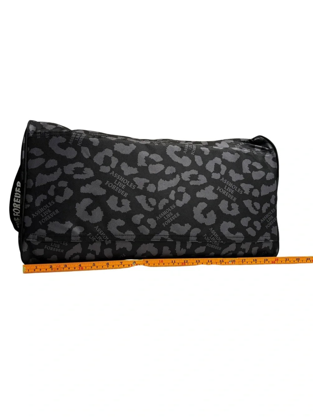 Assholes Live Forever Emotional Baggage Black Cheetah Animal Duffel Bag NWOT